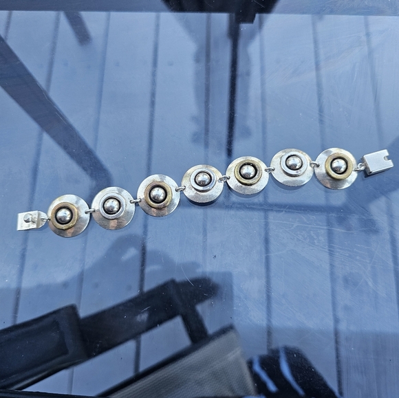 SIGNED 925 Mexico Vintage Silver Bracelet. - Picture 2 of 5